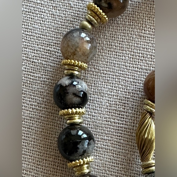 22 inch Black Cherry Blossom Agate Gemstone bead Necklace NWOT - Picture 13 of 15